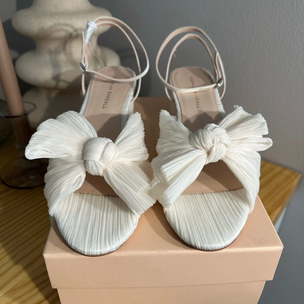 Loeffler Randall White Heeled Sandals - Picture 2 of 7